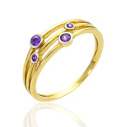 Pierścionek złoty
z ametystami