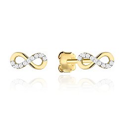 Kolczyki złote
nieskończoność z cyrkoniami