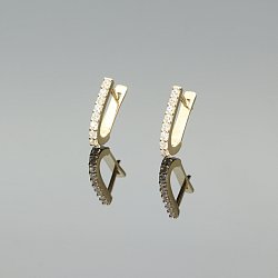 Kolczyki złote
przecinki z cyrkoniami