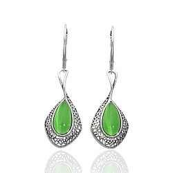 Kolczyki srebrne
z zieloną masą