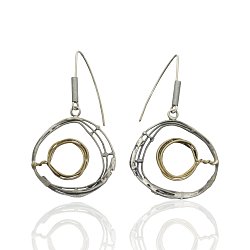 Kolczyki srebrne
z mosiądzem