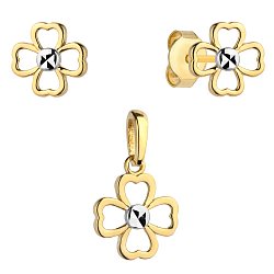 Komplet złoty
koniczynka rodowana