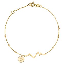 Bransoletka złota
linia życia z sercem