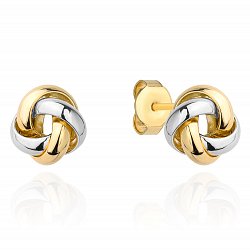 Kolczyki złote
supełki rodowane