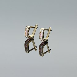 Kolczyki złote
przecinki z cyrkoniami